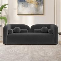 Homro Velvet 2 Seater Sofa in Dark Grey Colour