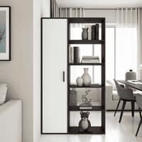 Nikola Large Crockery cum Bookshelf and Divider Unit in Antique Ebony Ivory Colour