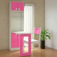 Royale Kids Folding Study Desk cum Bookshelf in Barbie Pink Colour