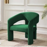 Ashley Velvet Accent Chair in Green Colour
