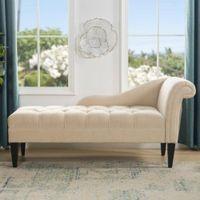 Ainara Fabric Chaise Launger in Beige Colour