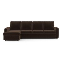 Apollo Sofa (Colour : Dark Earth, Cushion : Hard, Back Type : High Back, Seating Capacity : Left Aligned 3 Seater + Left Aligned Chaise + Ottoman)
