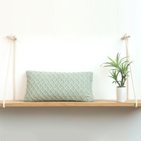Crest Desert Sage Cotton Knitted Cushion Cover 12X20 Inches