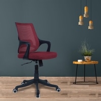 Ddeasirea Mid Back Ergonomic Chair in Maroon Colour