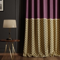 Stoa Paris Satin Long Door Curtain, 70% Blackout Curtains, Set of 1, Versailles - Royal Rouge with Back Lining
