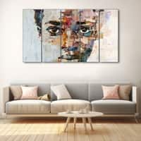The Castle Decor Woman Abstract Wall Painting Wooden Framed 27x48 Inch (Style 2)