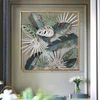 Elaeagnus Angustifolia And Lupin Leaves Frame Metal Wall Art