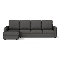 Apollo Sofa (Colour : Steel, Cushion : Hard, Back Type : High Back, Seating Capacity : Left Aligned 3 Seater + Left Aligned Chaise)