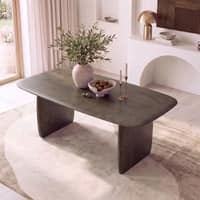 Zen Rectangular Solid Wood 6 Seater Dining Table In Danish Walnut Finish