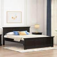 Alexandra Solid Wood King Size Non Storage Bed in American Walnut Finish