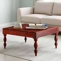 Sydney Sheesham Wood Contemporary Square Coffee Table In Honey Finish