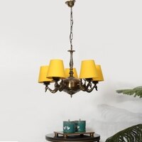 Devansh Gold Antique Wall Mounted Lamp With Black  Cotton Shade