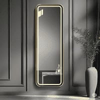 Full-Length Bedroom Dressing Mirror with frame Adjustable LED Standing Mirror