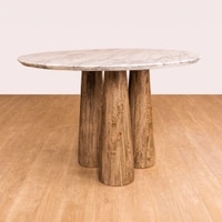 Hump Solid Wood Four Seater Dining Table in Brown Colour