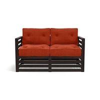 Raymond Wooden Sofa - American Walnut Finish (Lava) (Custom Set - Sofas : 0002; Standard Set - Sofas : none; Colour : lava; Finish : american walnut; Sofa Material : fabric; Sofa Size : regular; Sofa Type : regular)