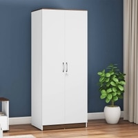 Riley Engineered Wood 2 Door Wardrobe in White Finish