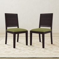 Oribi Solid Wood Dining Chair Set Of 2 In Mahogany Finish
