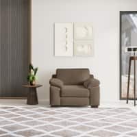 Esquel Premium 1 Seater Fabric Sofa in Truffle Beige Velvet Colour