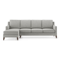 Abbey Sectional Sofa (Colour : Vapour Grey, Cushion : Hard, Seater : Left Aligned 3 Seater + Left Aligned Chaise)