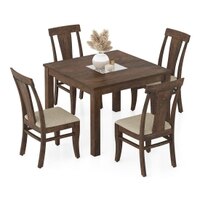 Brighton Square 4 Seater Dining Table With Fabio Dining Chair Set