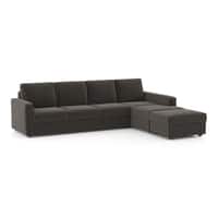 Apollo Sofa (Colour : Smoke, Cushion : Soft, Back Type : Regular, Seating Capacity : Right Aligned 3 Seater + Right Aligned Chaise)