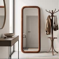 The Artment Unbreakable Brown Square Puff Floor Mirror (160 x 50) cm