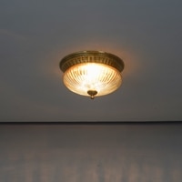 Hinkley 2-Light Flush Mount Ceiling Light In Antique Brass Finish With Amber Rippled Glass