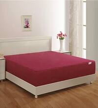 Springtek Waterproof Mattress Protector Premium Cotton Mattress Bed  Cover75x60 in Maroon