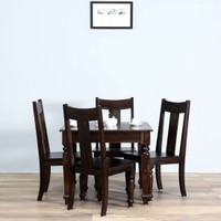 Holand Sheesham Wood 4 Seater Dining Set In warm Chestnut & Natural Finish