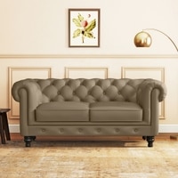 Winchester 2 Seater Premium Italian Leather Sofa In Dark Truffle