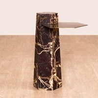 Rico Marble Side Table in Beige Colour