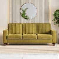 Apollo Neo 3 Seater Fabric Sofa in Olive Green Colour (Back Height : Regular, Cushion Type : Hard)