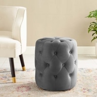 Amanda Pouffe in Midnight Grey Colour