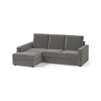 Apollo Sofa (Colour : Ash Grey Velvet, Cushion : Soft, Back Type : High Back, Seating Capacity : Left Aligned 2 Seater + Left Aligned Chaise)