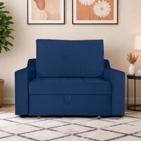 Step  Pull Out Sofa cum Bed  in Navy Blue Colour