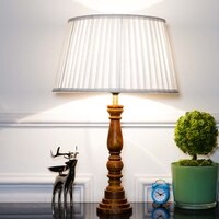 Hatton hand crafted Solid wood honey finish table lamp With White Cotton Shade