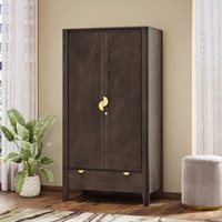Toledo Solid Wood 2 Door Wardrobe In Dark Chestnut Finish