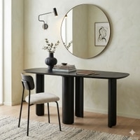 Scandinavian Wodi Dining Table Matte Black Finish