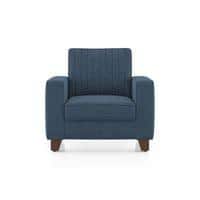 Apollo Neo 1 Seater Fabric Sofa in Lapis Blue Colour (Back Height : Regular, Cushion Type : Hard)