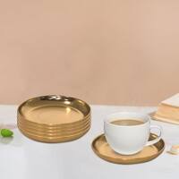 Metalsmith Metal Coaster Set of 6 Gold Finish Table Coasters