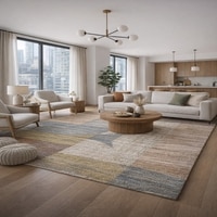 Harmony Jute Rectangle Carpets Hand Tufted in Multicolour Colour