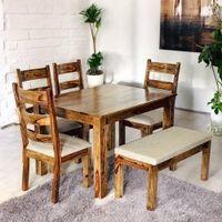 Oakmont Sheesham Wood Accent 6 Seater Dining Set With Teak Finish