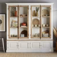 Adurey Solid Wood Crockery Unit in White & Mango Natural
