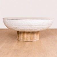 Kaba Solid Wood Coffee Table in White Colour