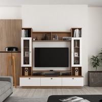 Janet TV Unit in Exotic Teak Finish