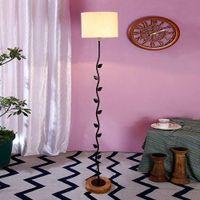 Ewan White Cotton Shade Floor Lamp