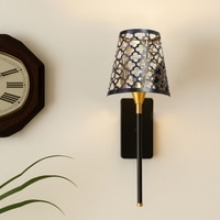 Devansh Metal Electric Wall Light in Black Colour with Black Shade Count of 1 Light