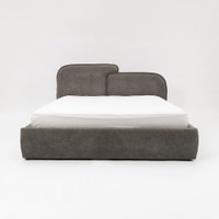 Cloud Engineered Wood Double  Size Bed Without Storage (Grey Colour)