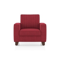 Apollo Neo 1 Seater Fabric Sofa in Salsa Red Colour (Back Height : Regular, Cushion Type : Soft)