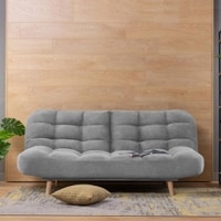 Bonnes 3 Seater Fold Out Sofa cum Bed  in Grey Colour